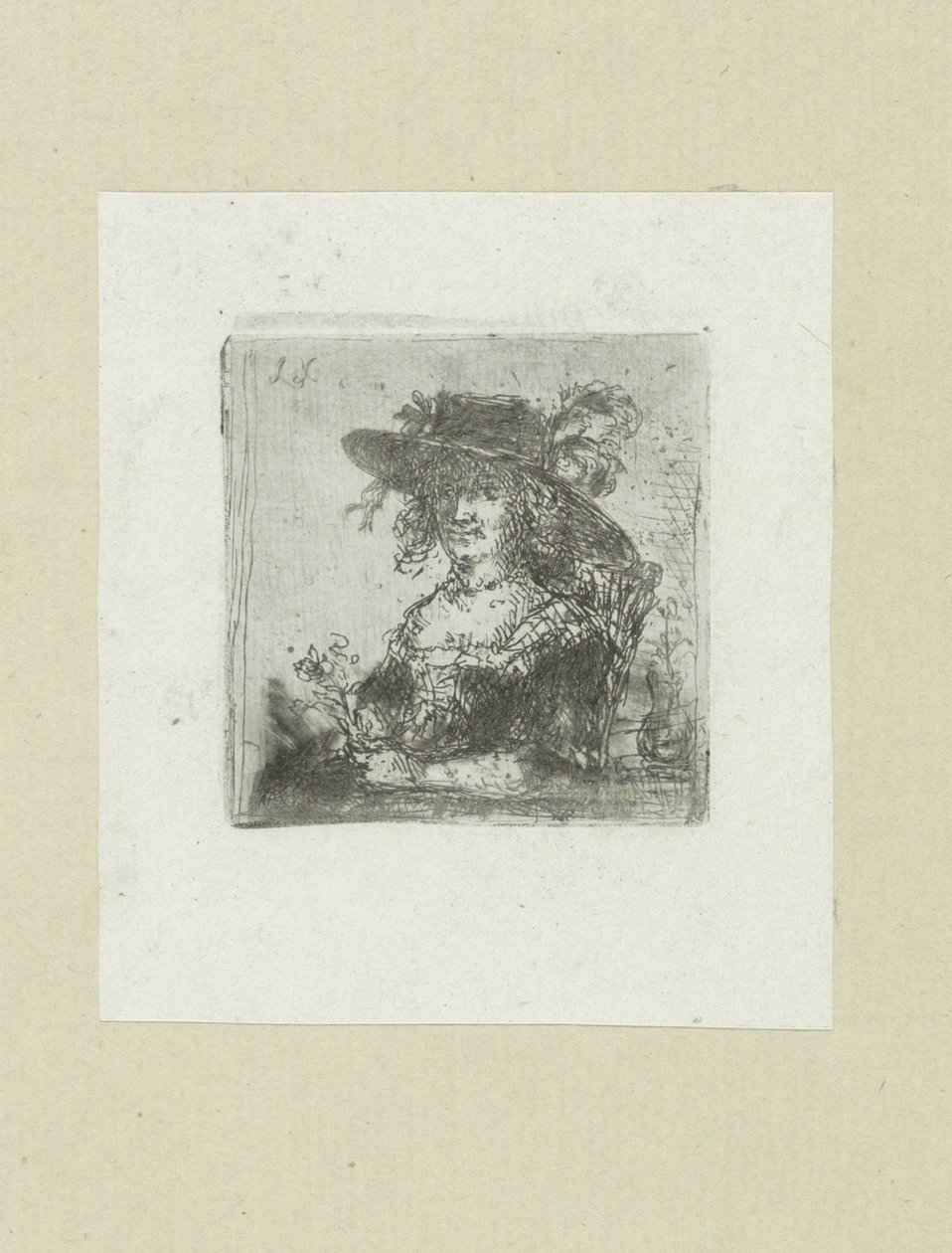 Zittende vrouw se setkal s motykou The Compleat Work of Etchings od Johna Chalona / Oeuvre Complette des Eaux Fortes par Jean Chalon (název série) od Jan Chalon