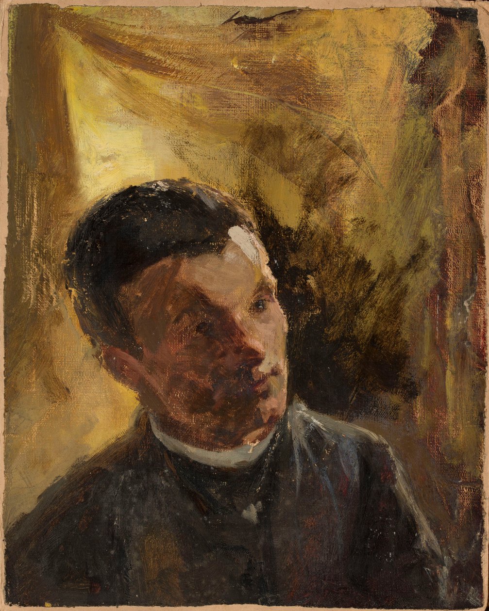 Portrét Aleksandra Leńského (1847-1908), ruského umělce od Jan Ciągliński