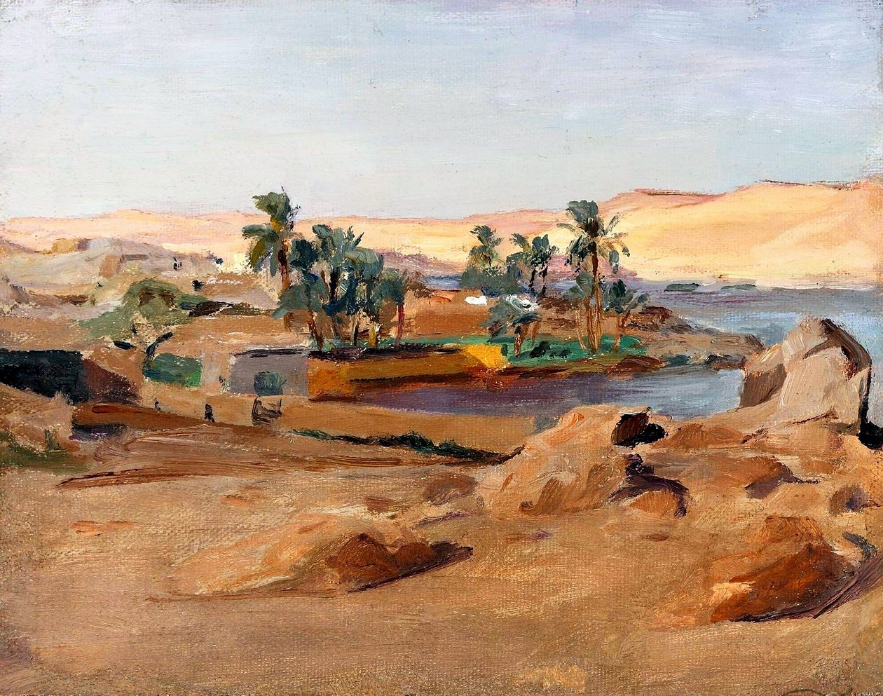 Řeka Nil u Asuánu. Z cesty do Egypta od Jan Ciągliński