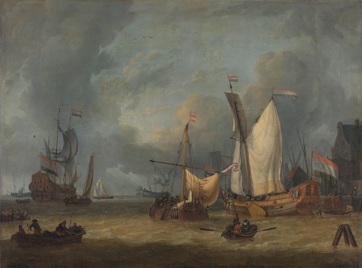 Storm (Lodě v přístavu v tuhém vánku) od Jan Claesz. Rietschoof