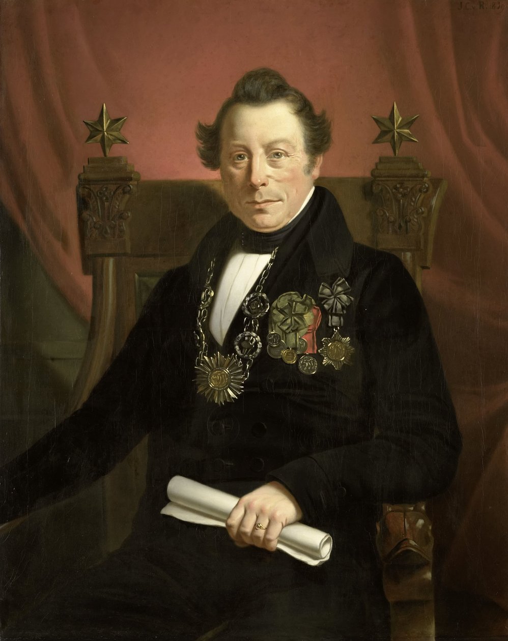 Portrét Coenraada van Hulsta, herce, jako prezidenta Arts-Promoting Company VW v Amsterdamu (tak pojmenované po zakladatelích Caspera Vreedenberga a Jana van Wella) od Jan Cornelis van Rossum