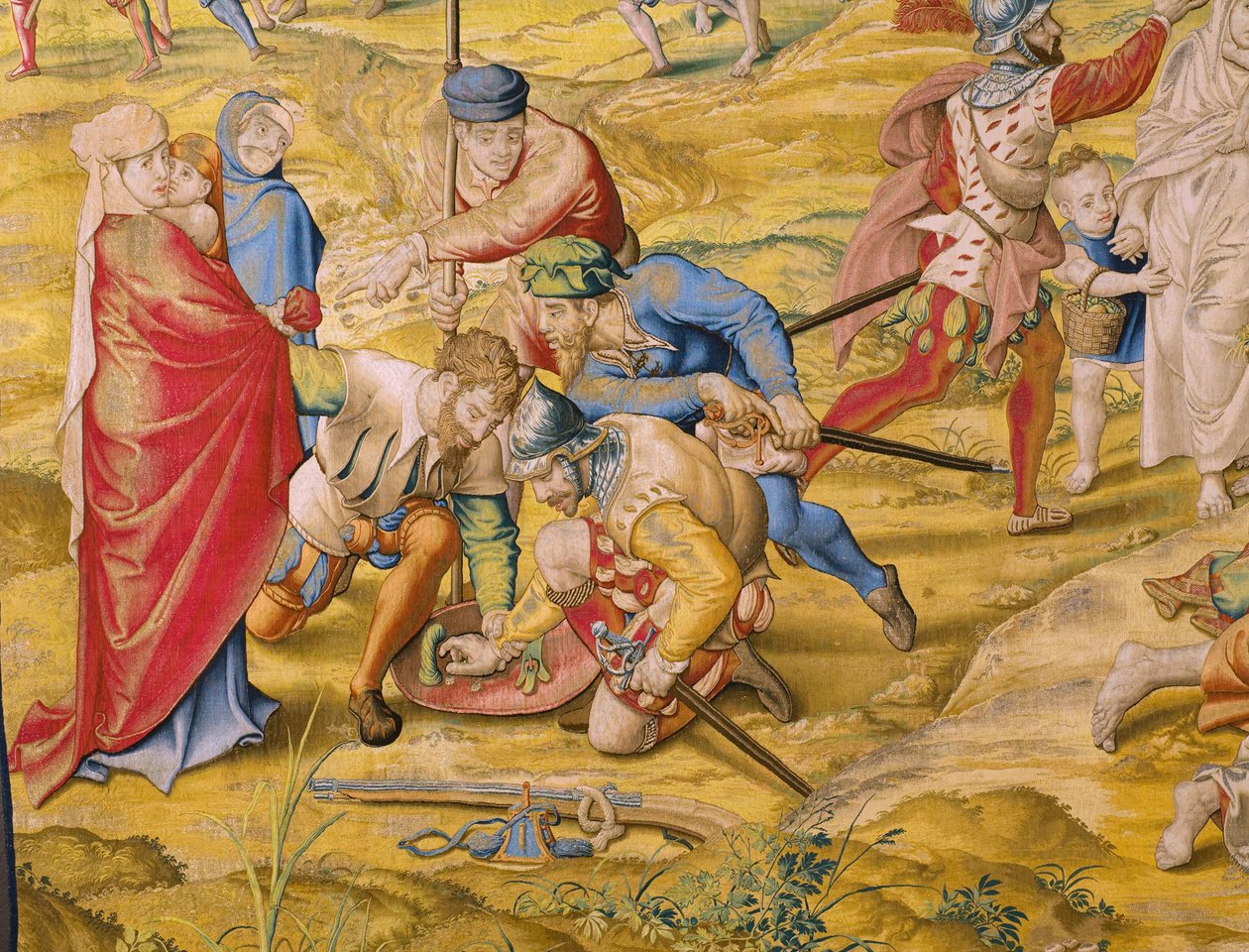 Vlámský gobelín. Seriál Dobytí Tunisu: Dobytí Tunisu. Karikaturista Jan Cornelisz Vermeyen. Studio Willem de Pannemaker, Brusel. Cca 1545. Detail. od Jan Cornelisz Vermeyen