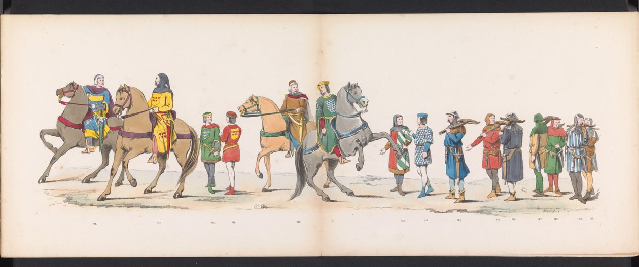 Maškaráda leidenských studentů, 1865 (deska 10) Krojovaný průvod členů leidenského studentského sboru 6. června 1865 na oslavu 290. výročí Leidsche Hoogeschool, zobrazující: vstup Holanďanů b od Jan Daniël Cornelis Carel Willem baron de Constant Rebecque