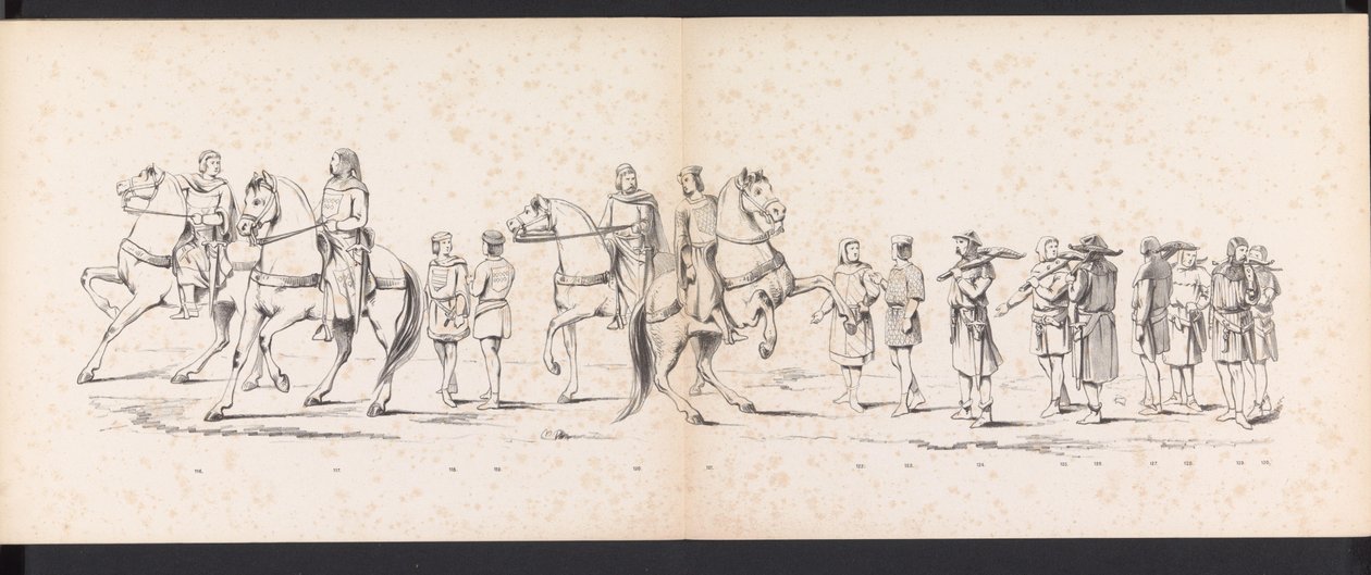 Maškaráda leidenských studentů, 1865 (deska 10) Krojovaný průvod členů leidenského studentského sboru 6. června 1865 na oslavu 290. výročí Leidsche Hoogeschool, zobrazující: vstup Holanďanů b od Jan Daniël Cornelis Carel Willem baron de Constant Rebecque