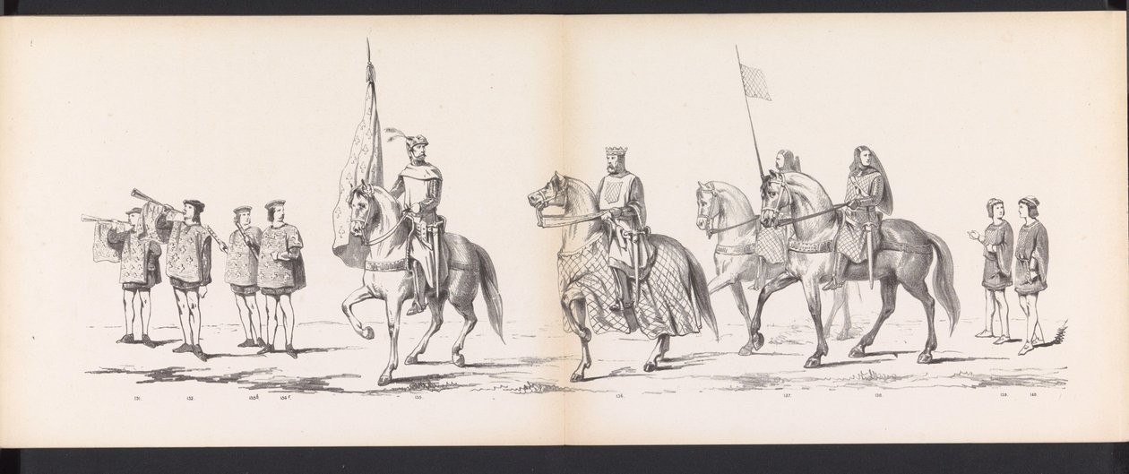 Maškaráda studentů z Leidenu, 1865 (deska 11) Krojovaný průvod členů leidenského studentského sboru 6. června 1865 na oslavu 290. výročí Leidsche Hoogeschool, zobrazující: vstup Holanďanů b od Jan Daniël Cornelis Carel Willem baron de Constant Rebecque
