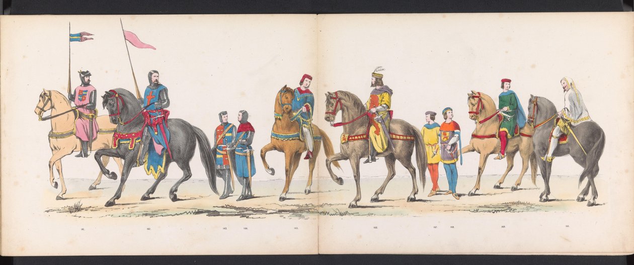 Maškaráda leidenských studentů, 1865 (deska 12) Krojovaný průvod členů leidenského studentského sboru 6. června 1865 na oslavu 290. výročí Leidsche Hoogeschool, zobrazující: vstup Holanďanů b od Jan Daniël Cornelis Carel Willem baron de Constant Rebecque