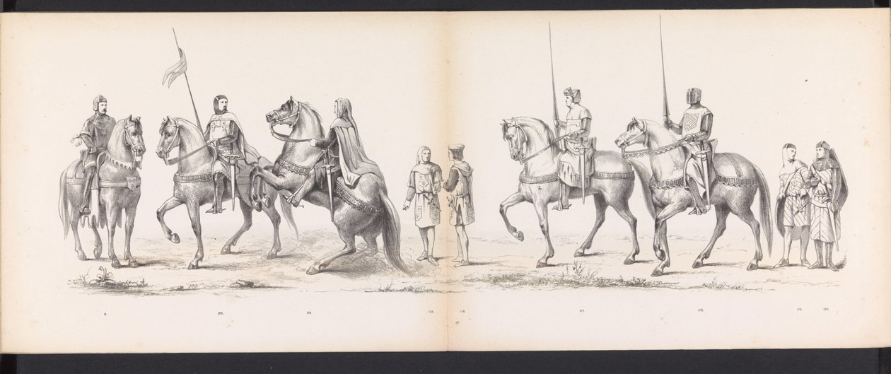 Maškaráda leidenských studentů, 1865 (deska 14) Krojovaný průvod členů leidenského studentského sboru 6. června 1865 na oslavu 290. výročí Leidsche Hoogeschool, zobrazující: vstup Holanďanů b od Jan Daniël Cornelis Carel Willem baron de Constant Rebecque