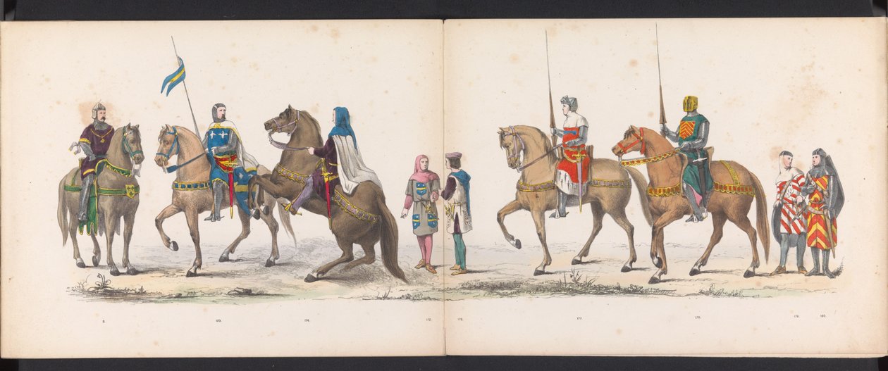 Maškaráda leidenských studentů, 1865 (deska 14) Krojovaný průvod členů leidenského studentského sboru 6. června 1865 na oslavu 290. výročí Leidsche Hoogeschool, zobrazující: vstup Holanďanů b od Jan Daniël Cornelis Carel Willem baron de Constant Rebecque