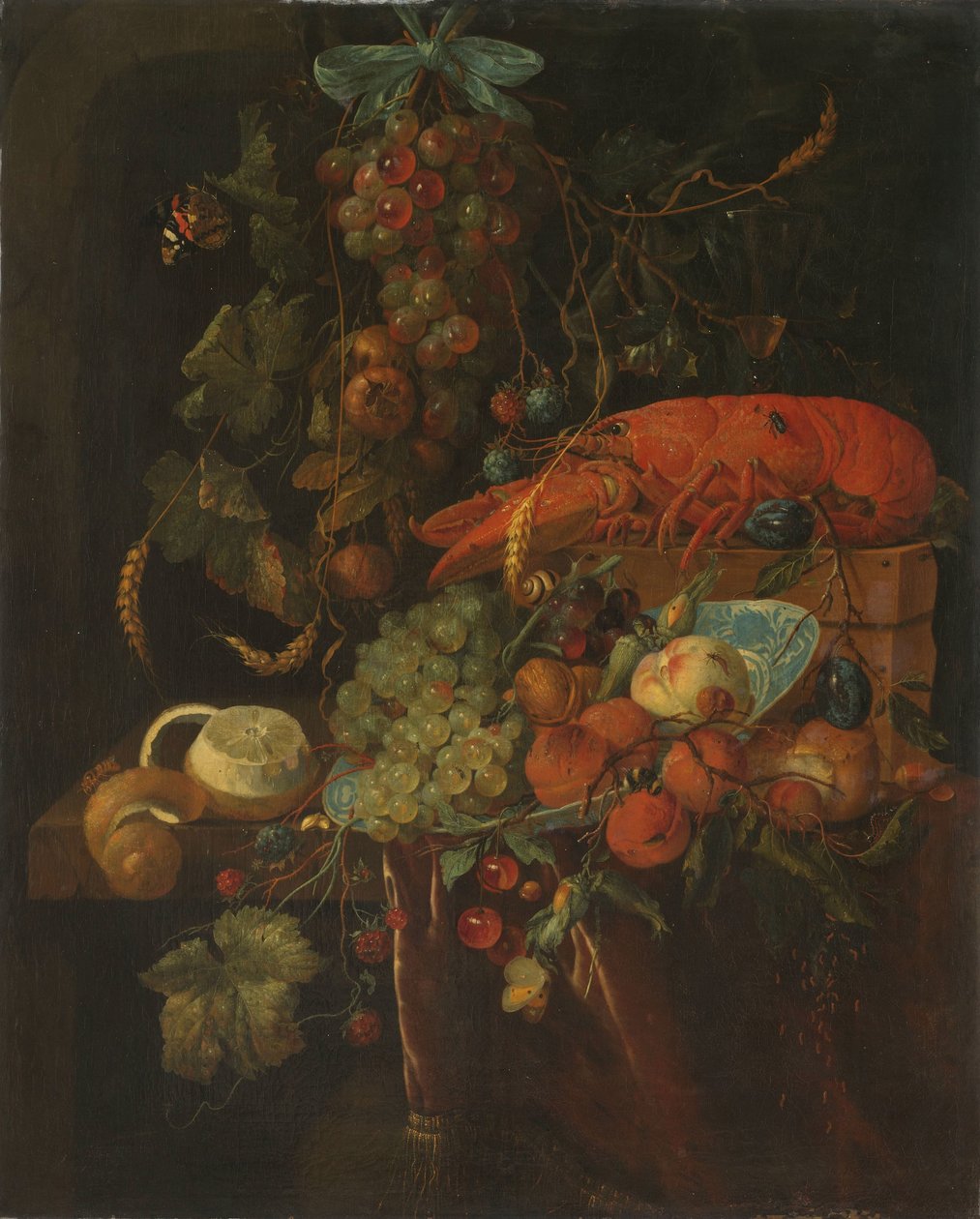 Zátiší s ovocem a humrem od Jan Davidsz. de Heem (copy after)