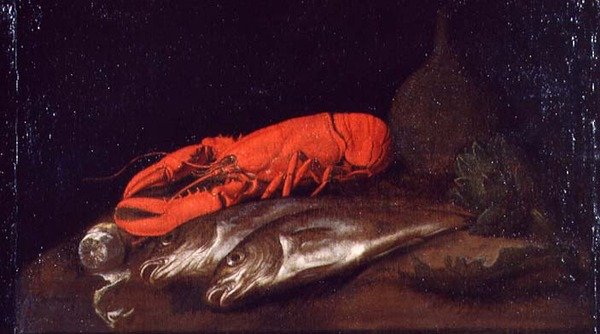 Zátiší humra a ryby na stole od Jan Davidsz de Heem