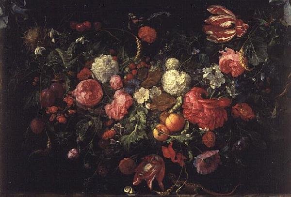 Zátiší z květin a ovoce od Jan Davidsz de Heem