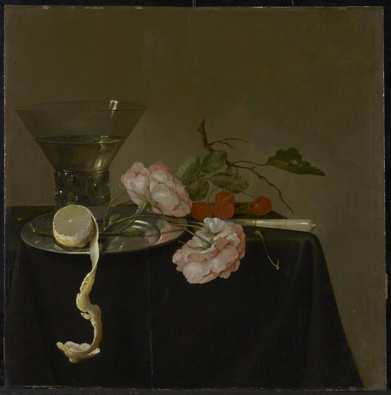 Zátiší s sklenicí, ovocem a růžemi, c.1632-34 od Jan Davidsz de Heem