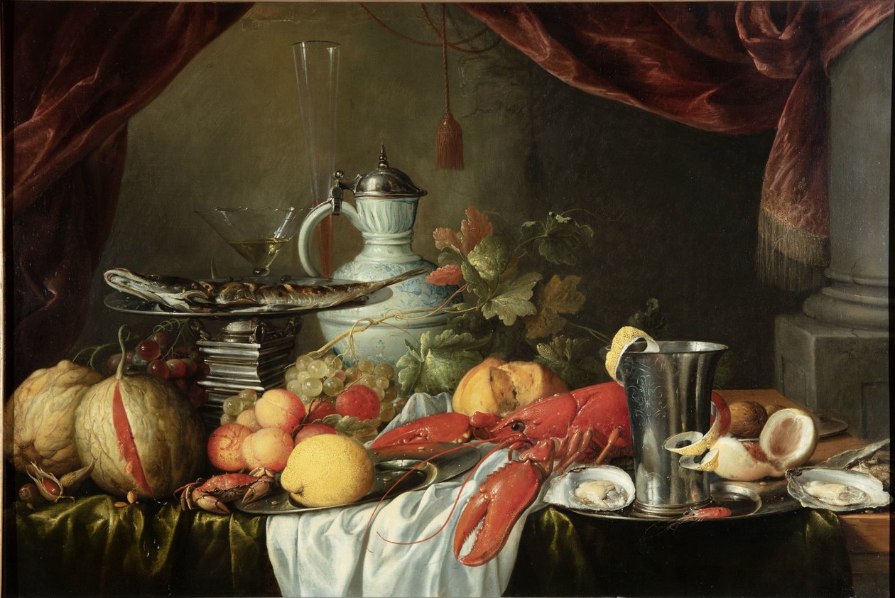 Zátiší s humrem a stříbrným pohárem od Jan Davidsz. de Heem