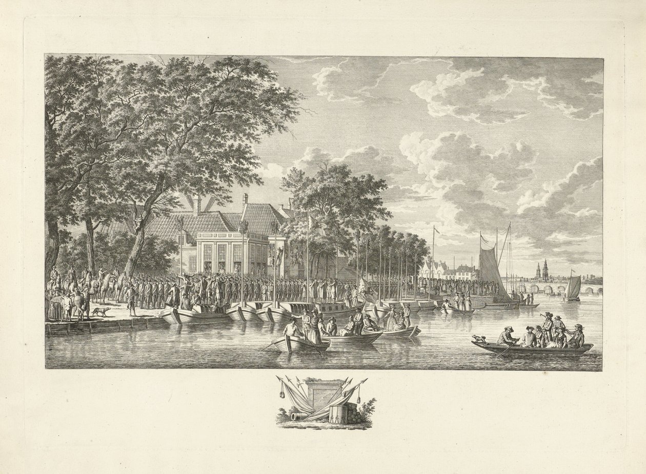 Exodus 600 ozbrojených občanů Amsterdamu do Utrechtu, 17. července 1787 od Jan Evert Grave