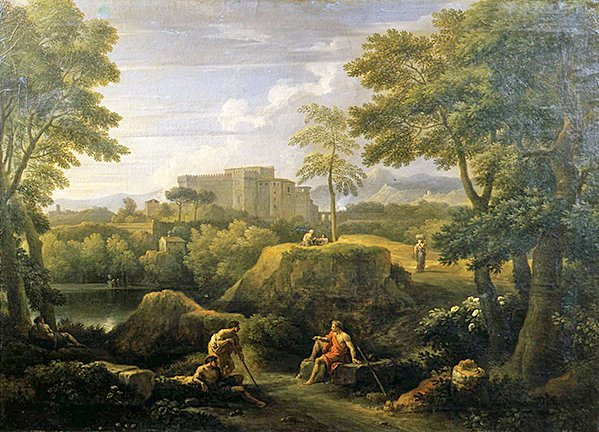 Krajina s postavami (olej na plátně) od Jan Frans van Bloemen