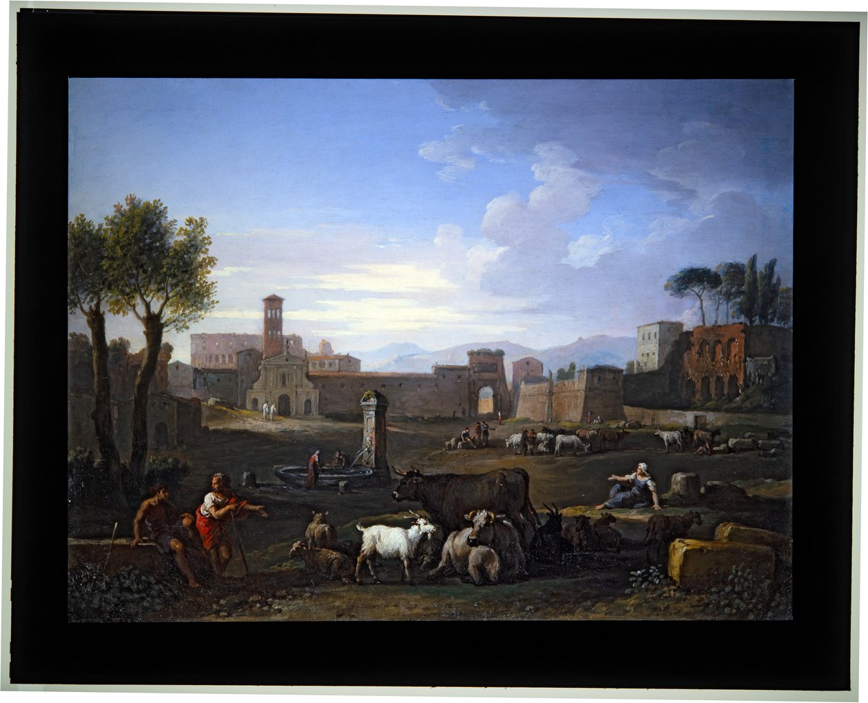 Sada čtyř Cappricio; (1) Campo Vaccino (plátno) od Jan Frans van (1662 1749) Bloemen