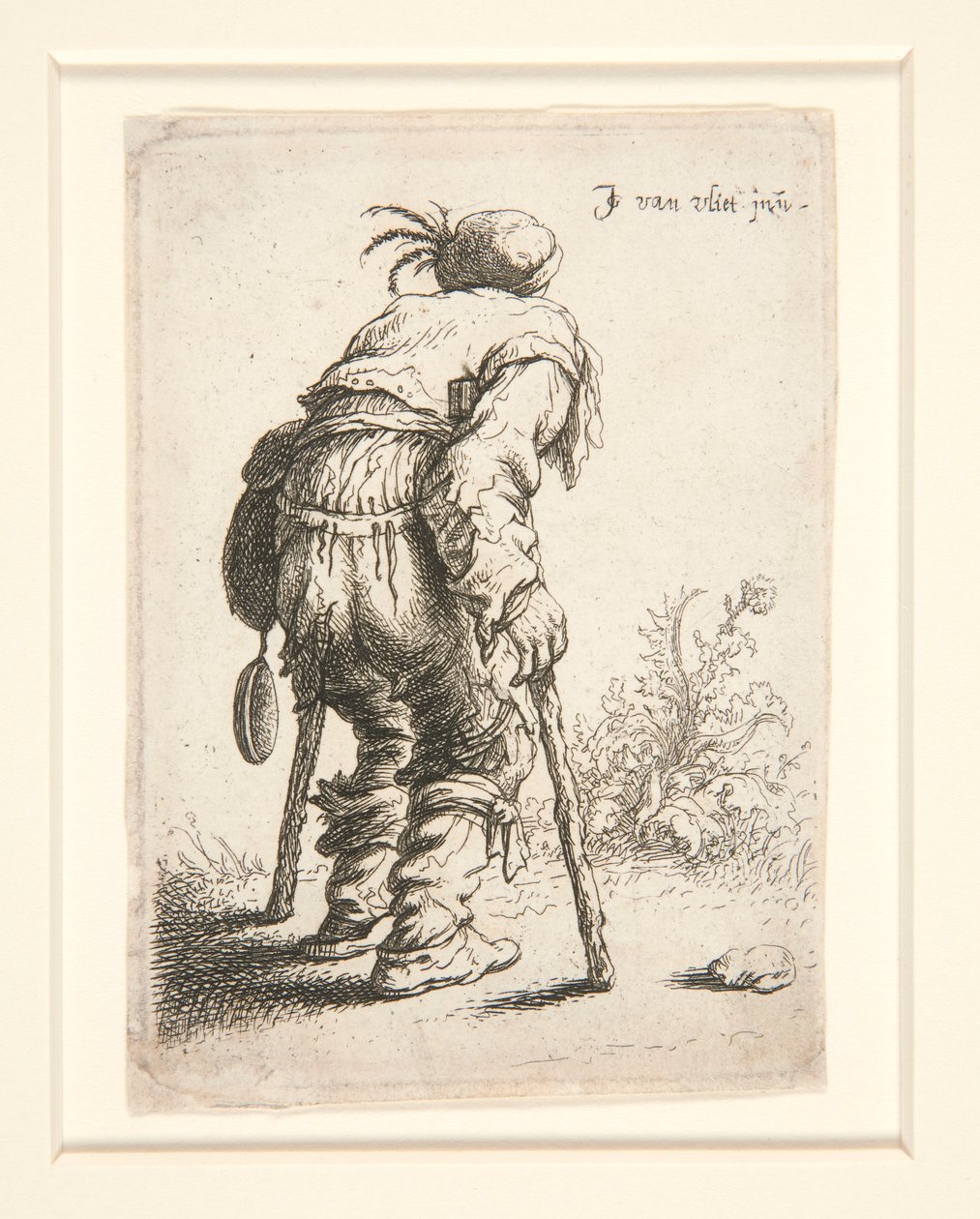 Žebrák se dvěma berlemi od Jan Georg van Vliet