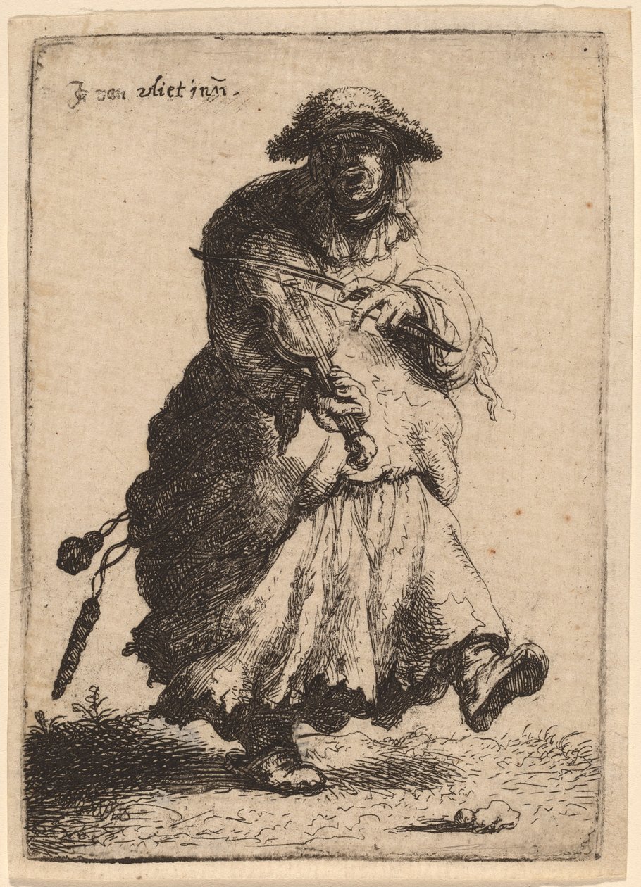 Žebrák hrající na housle, 1632. od Jan Georg van Vliet