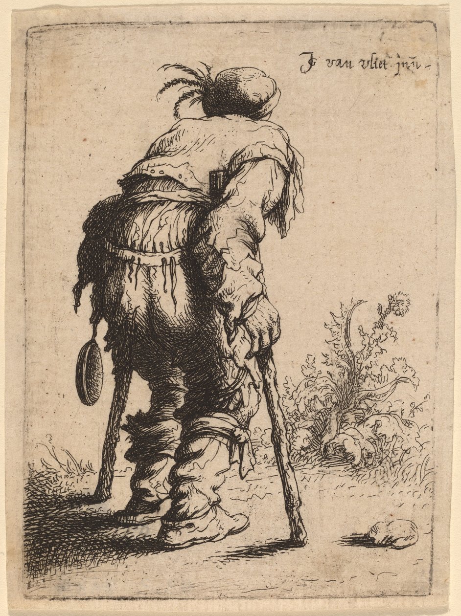 Žebrák se dvěma berlemi, 1632. od Jan Georg van Vliet