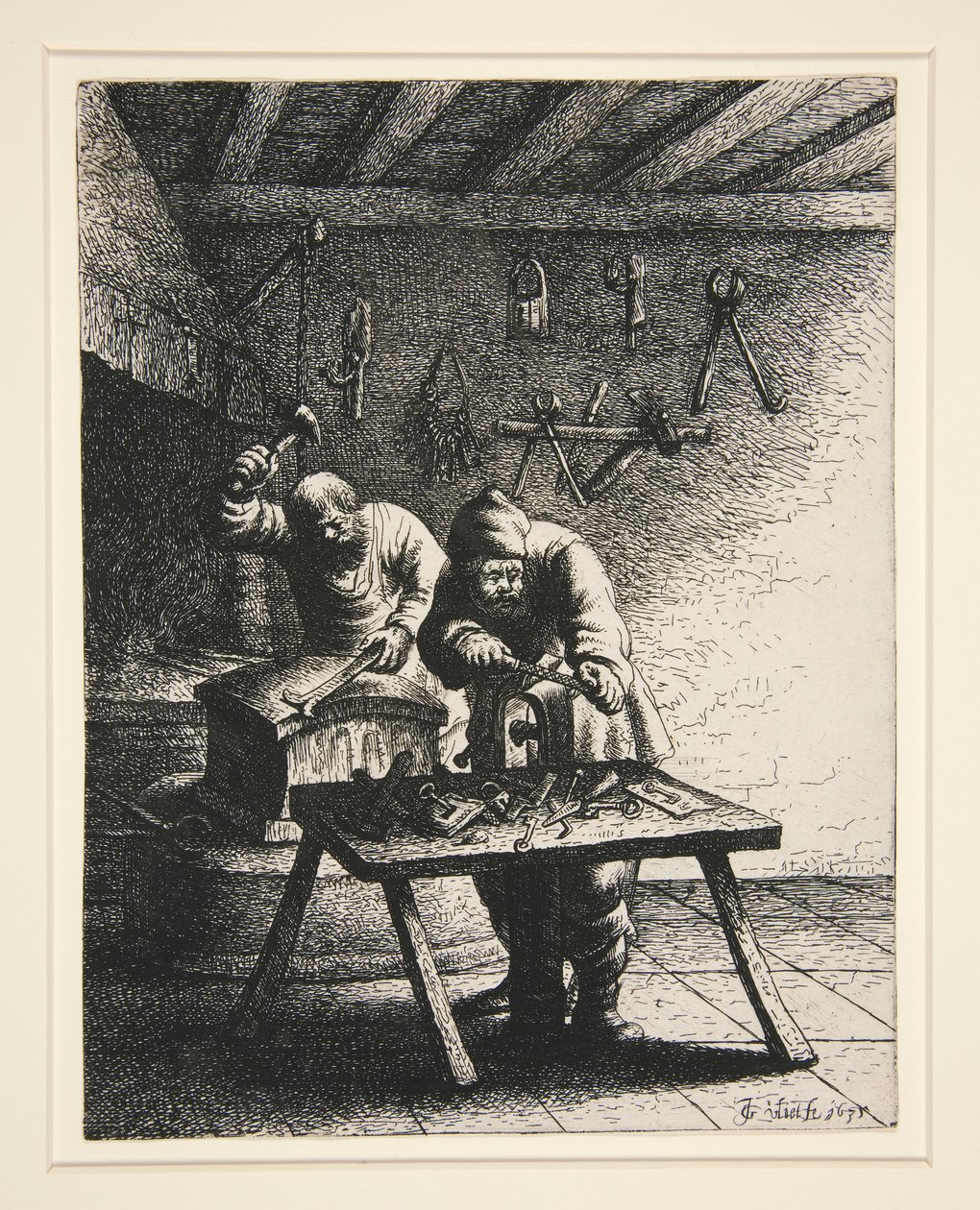 Zámečníci, ze série 18 řemesel a živností od Jan Georg van Vliet