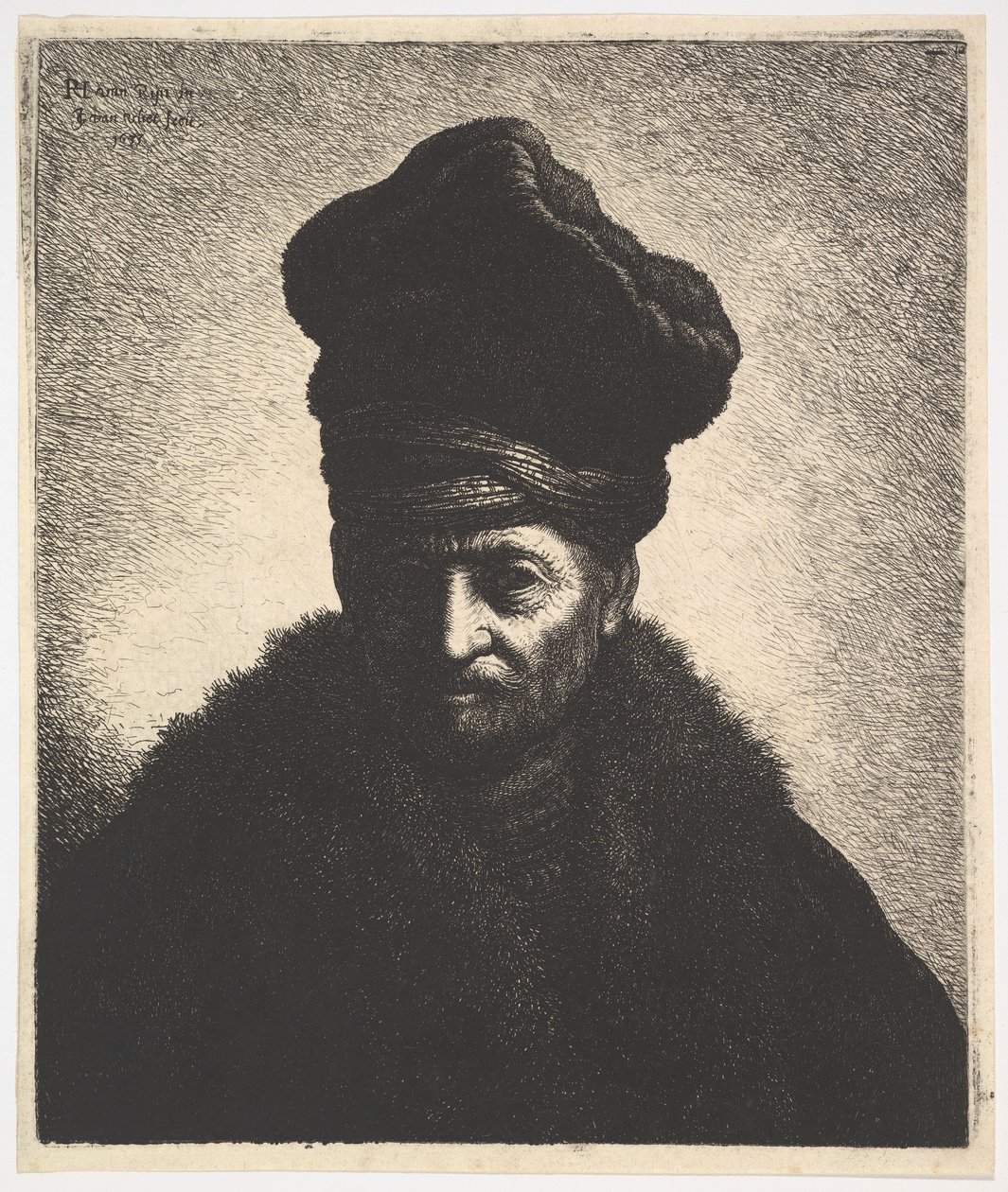 Portrét muže, podle Rembrandta, 1633. od Jan Georg van Vliet