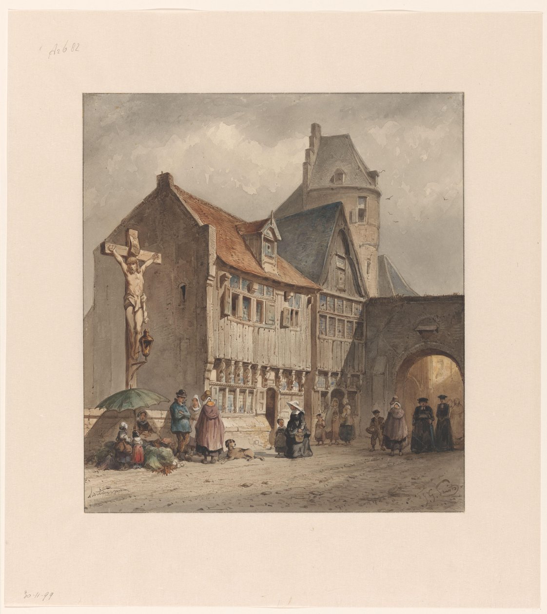 Ulice v Antverpách od Jan Gerard Smits