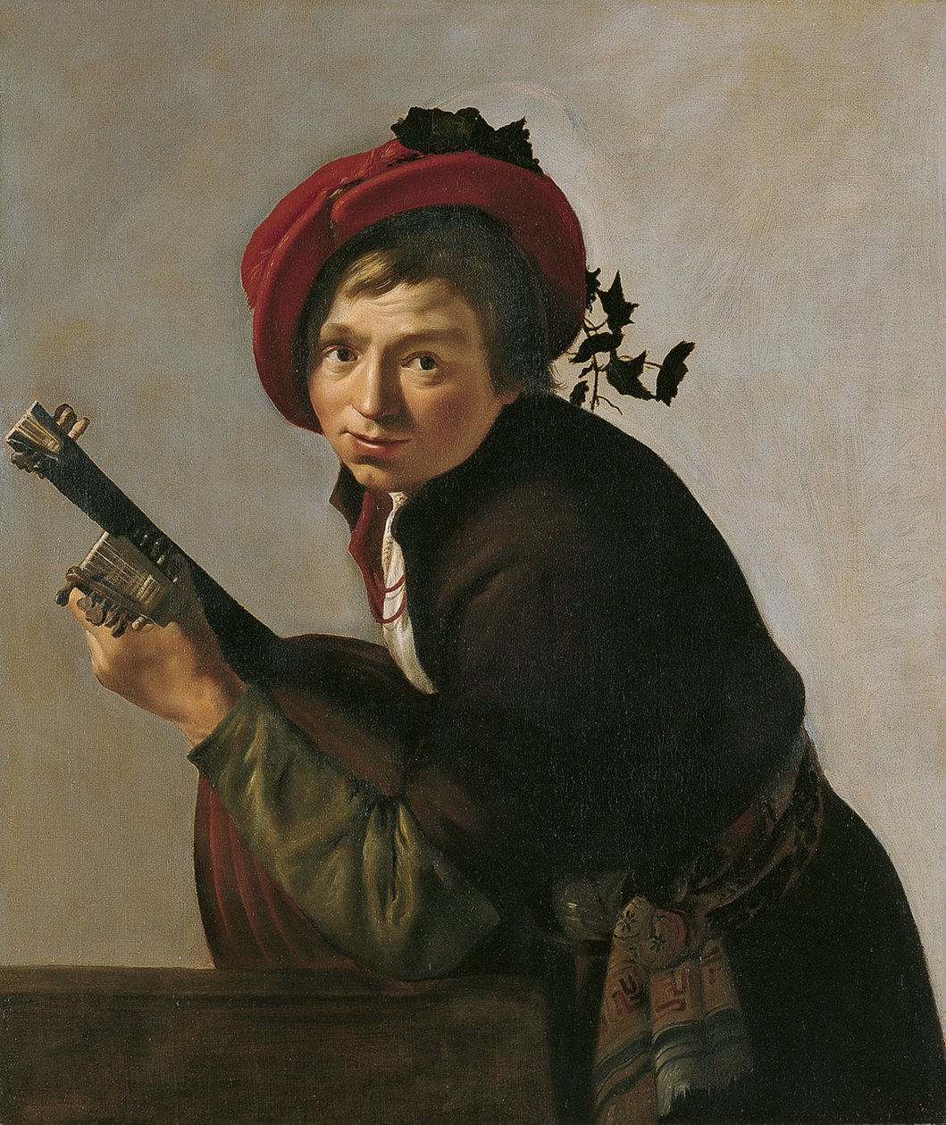 Muž hrající na theorbu od Jan Gerritsz van Bronckhorst