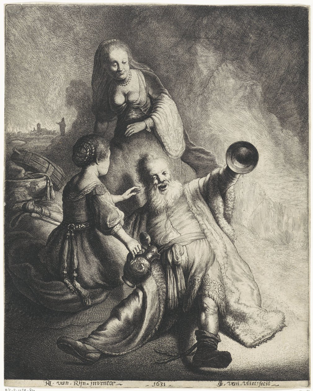 Lot a jeho dcery od Jan Gillisz. van Vliet