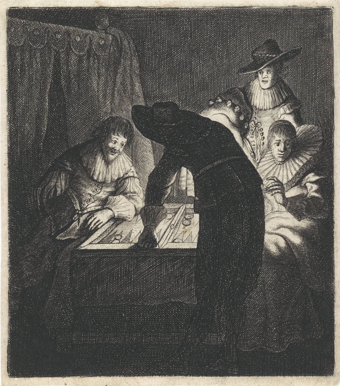 Tric-trac Players by Candlelight Triktrakspeleři od Jan Gillisz. van Vliet