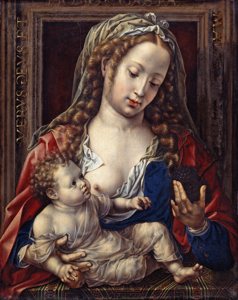 Německy: Maria mit dem Kind Marie s dítětem Kristem od Jan Gossaert