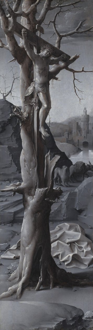 Saint Jerome Penitent [levý panel] od Jan Gossaert