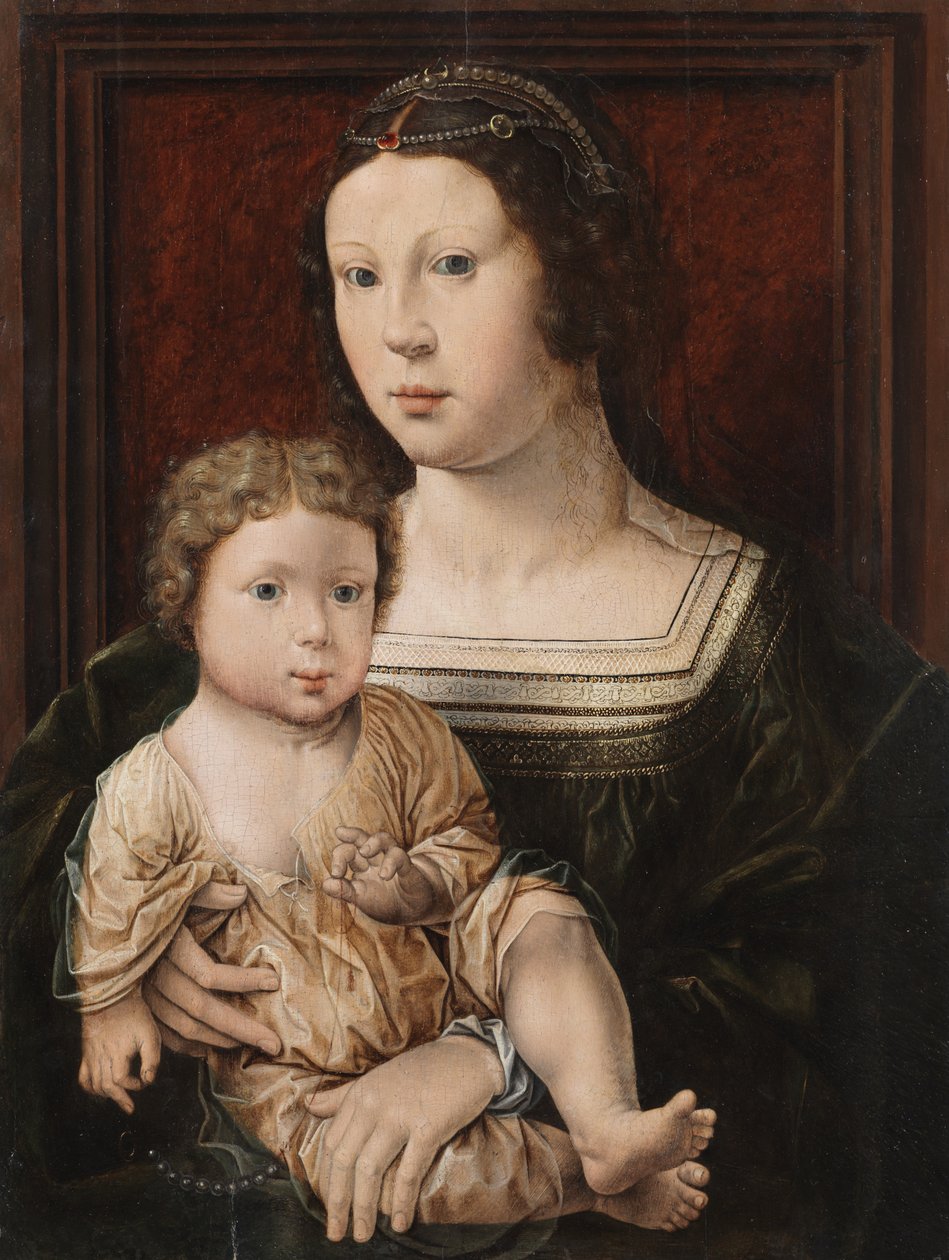 Panna a dítě (Anna von Bergen a její syn) 1521 od Jan Gossaert