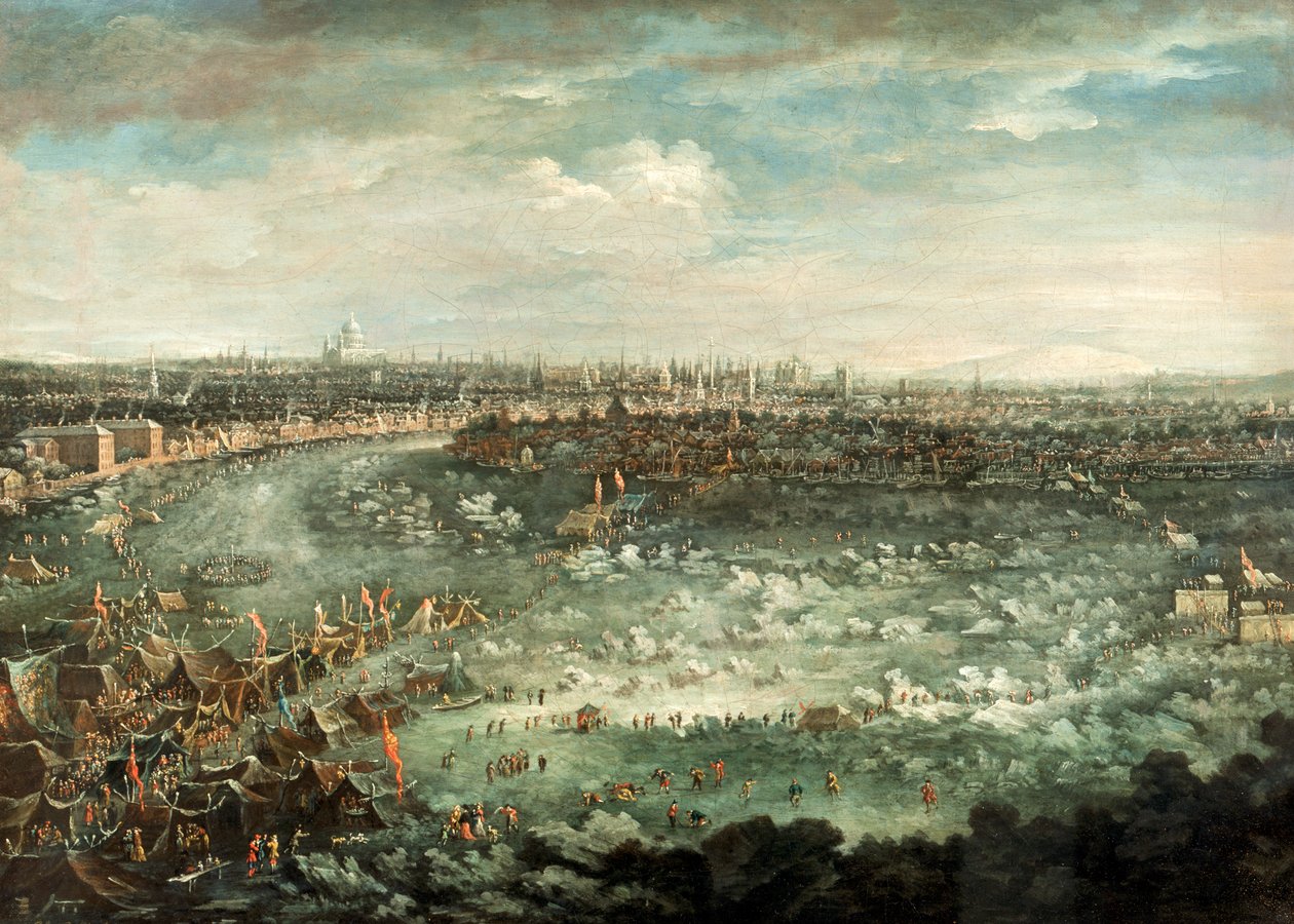 „Temže během velkého mrazu 1739“ od Jan Griffier II