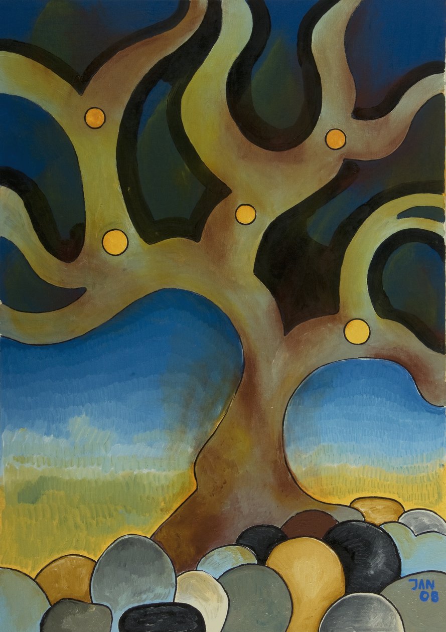 Spálený strom, 2008 (olej na plátně) od Jan Groneberg