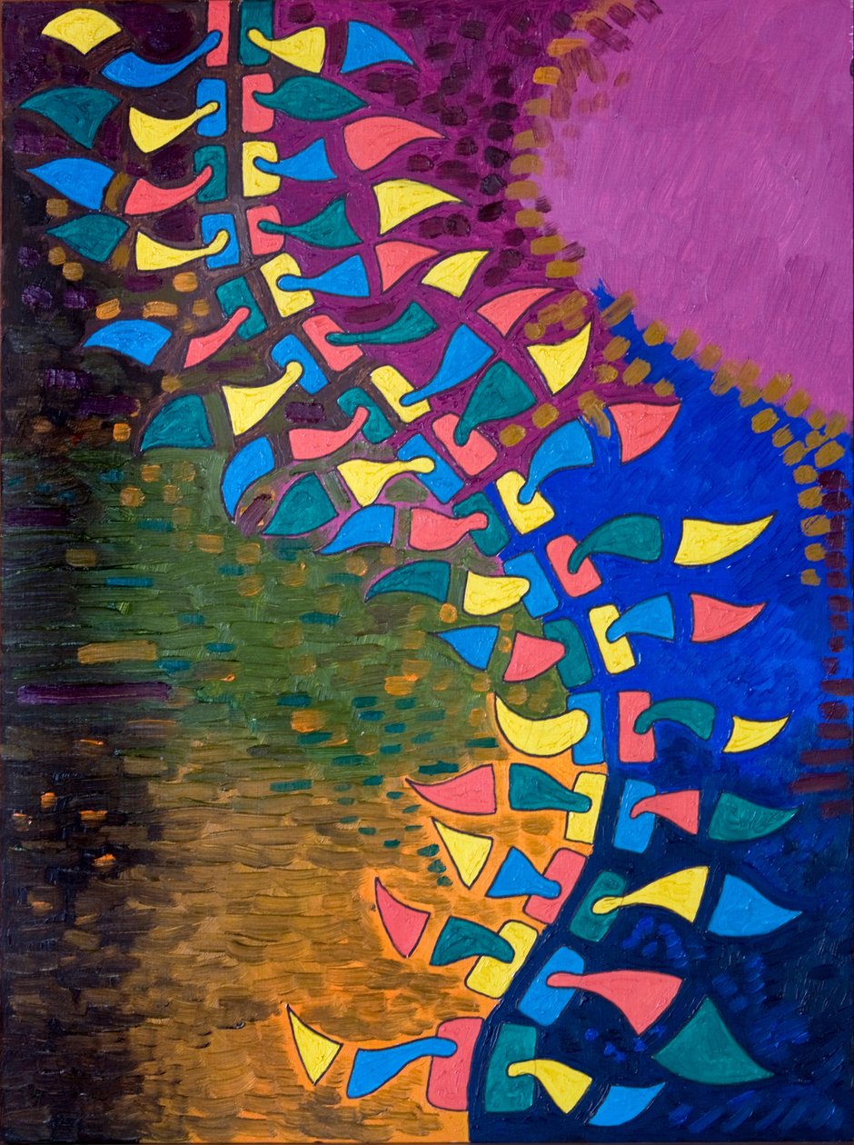 Páteř v extázi, 2006 (olej na dřevě) od Jan Groneberg