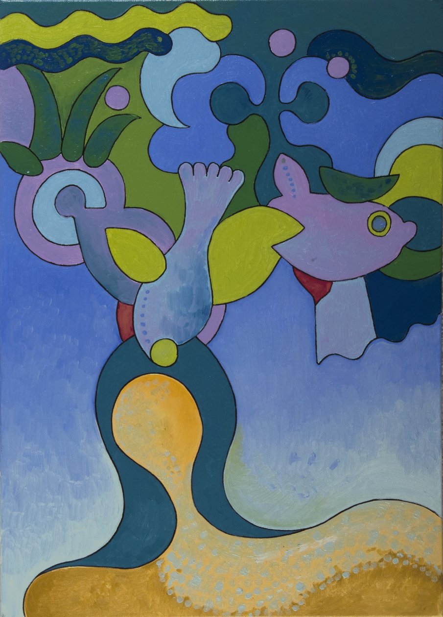 Malá mořská víla ve znečištěných vodách, 2007 (olej na plátně) od Jan Groneberg
