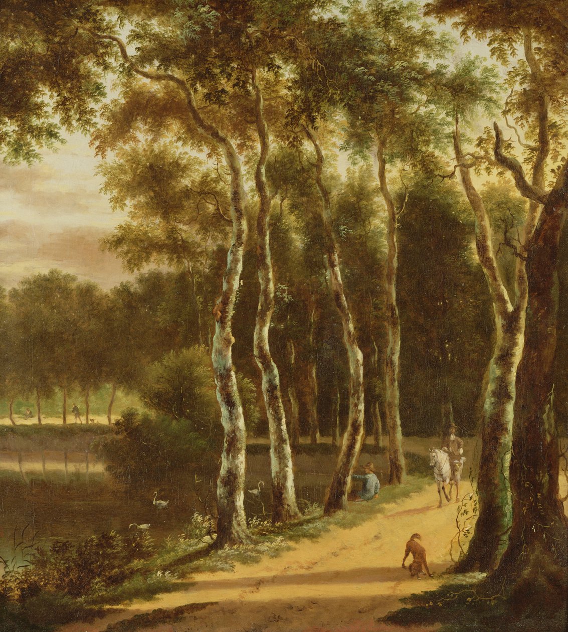Avenue of Birches vedle řeky od Jan Hackaert