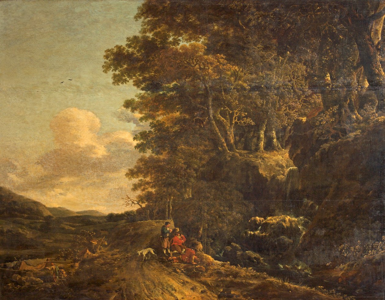 Krajina s vodopádem, c.1685-85 od Jan Hackaert