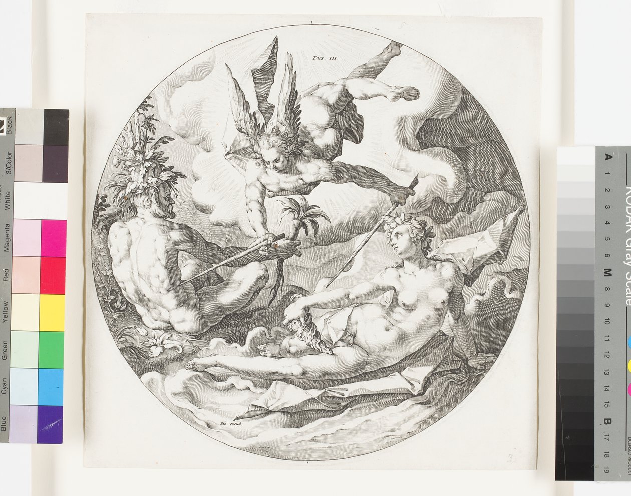 Stvoření suché země a moří, c.1589 od Jan Harmensz Muller