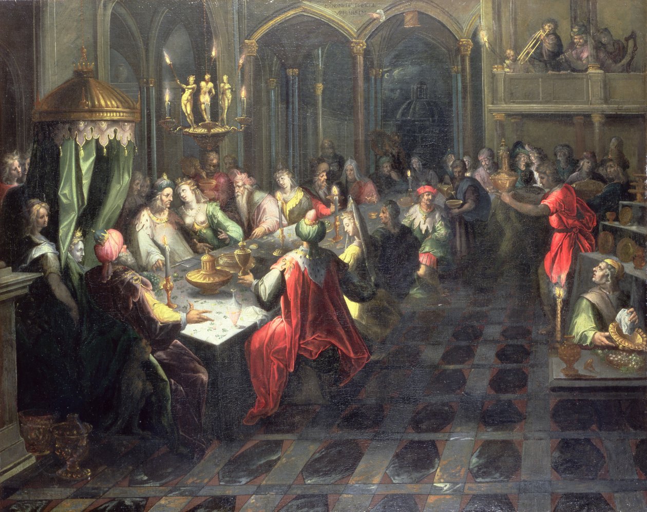 Belšasarova hostina, kolem roku 1600 od Jan Harmensz. Mutter