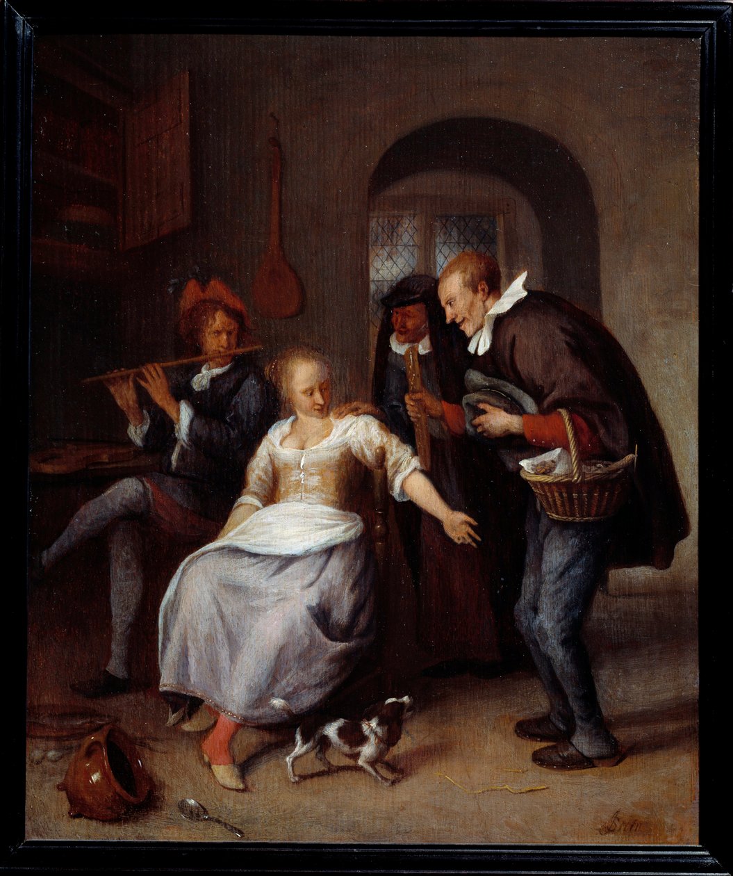 Zapomínající obchodník Cestující prodavač pečiva. Obraz Jana Steena (1626-1679) 1678 Ne. 0,35x0,3 m Rouen, Musee des Beaux Arts od Jan Havicksz. Steen
