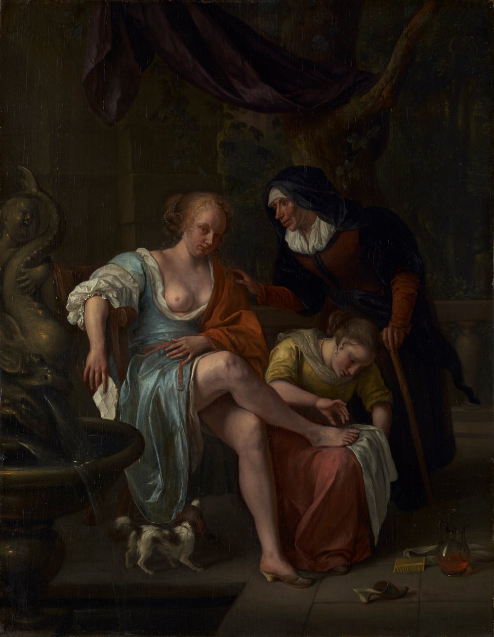 Bathsheba After the Bath, c.1670-5 (olej na panelu) od Jan Havicksz. Steen