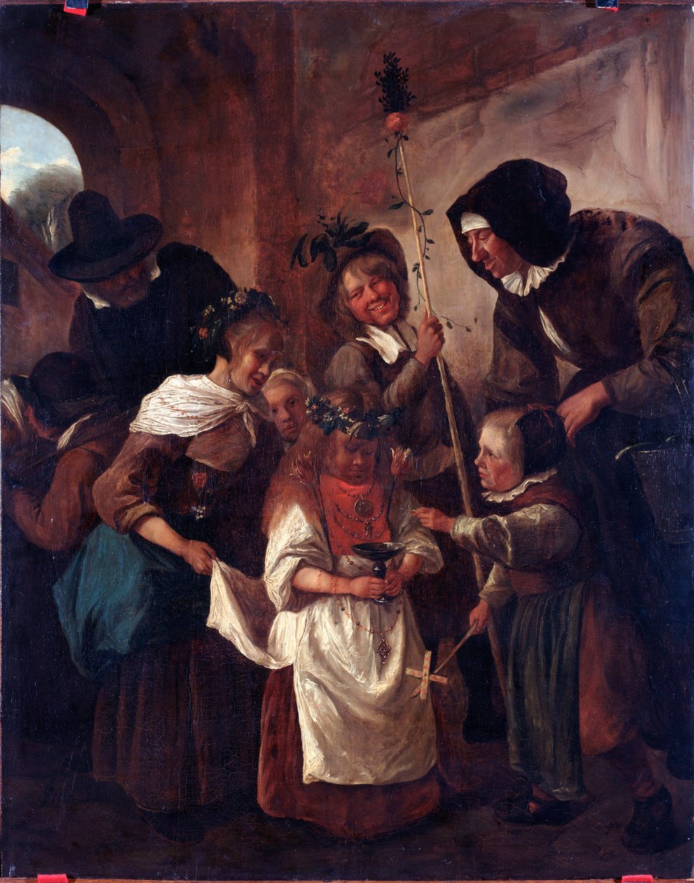Květinové Velikonoce (Květinové Velikonoce) Malba Jana Havickszoona Steena (1625/6-1679) 17. století Rozměr 80x65 cm Genes, Musei di Strada Nuova (ex Palazzo Bianco) od Jan Havicksz. Steen
