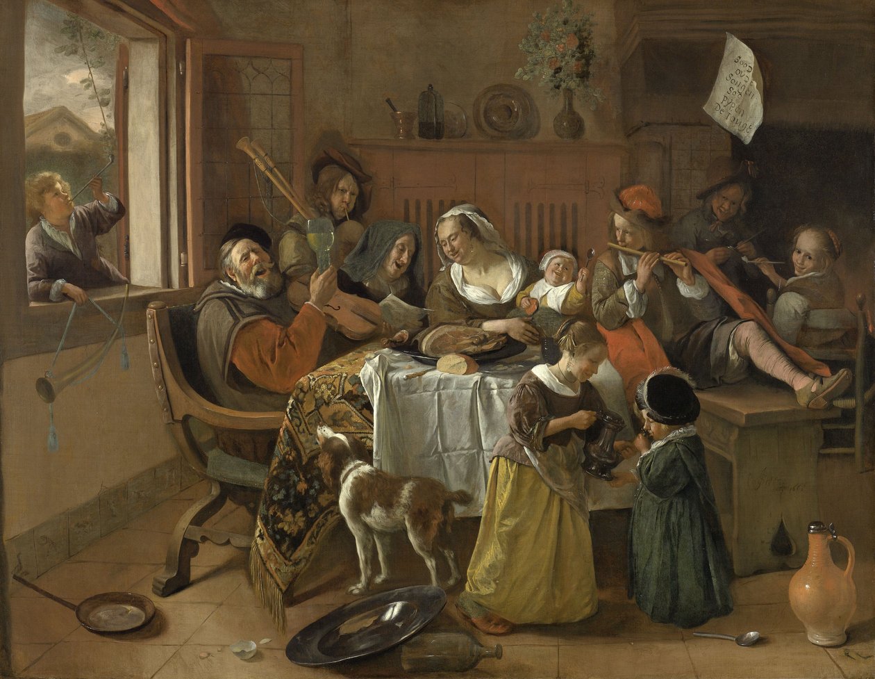 Veselá rodinka od Jan Havicksz. Steen