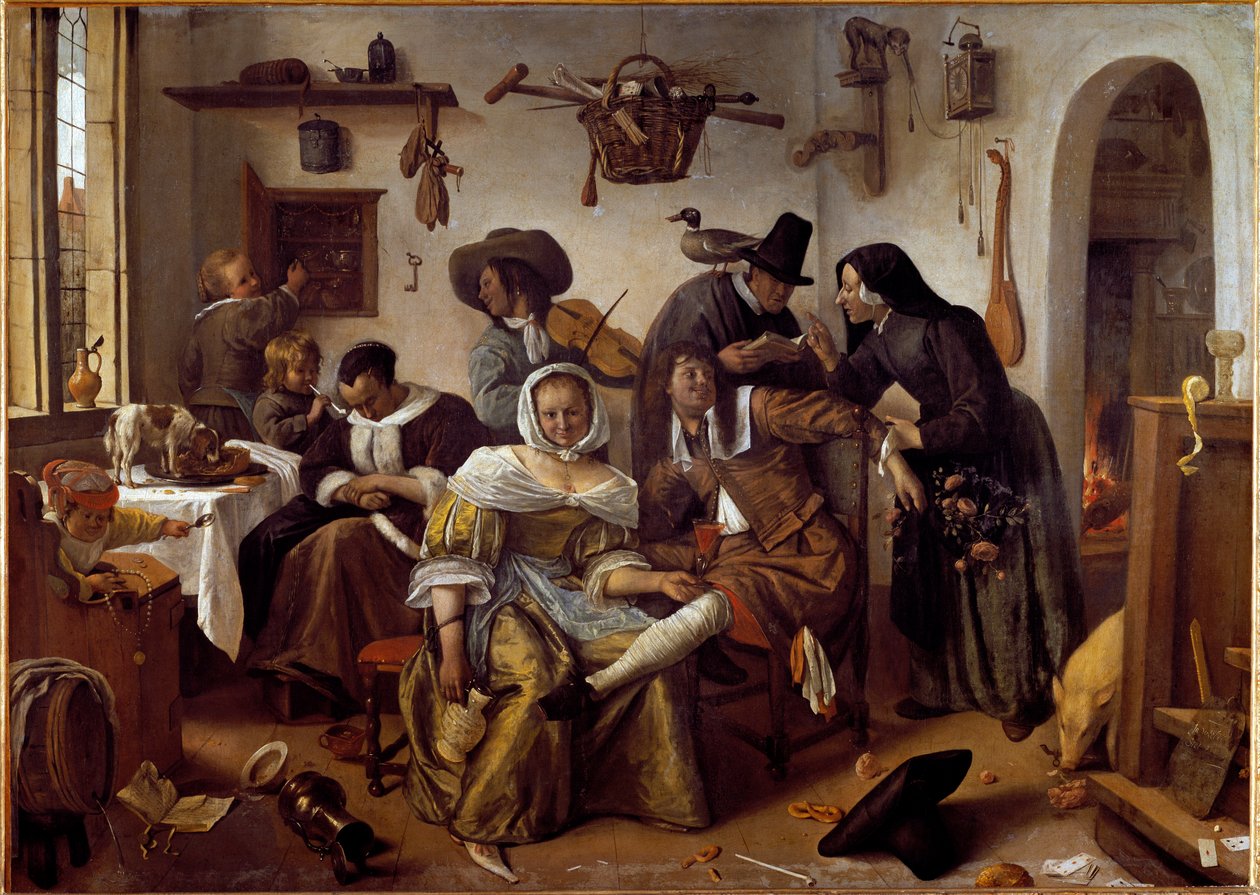 Svět je vzhůru nohama aneb Prohřešky chtíče. (Obraz od Jan Havicksz. Steen