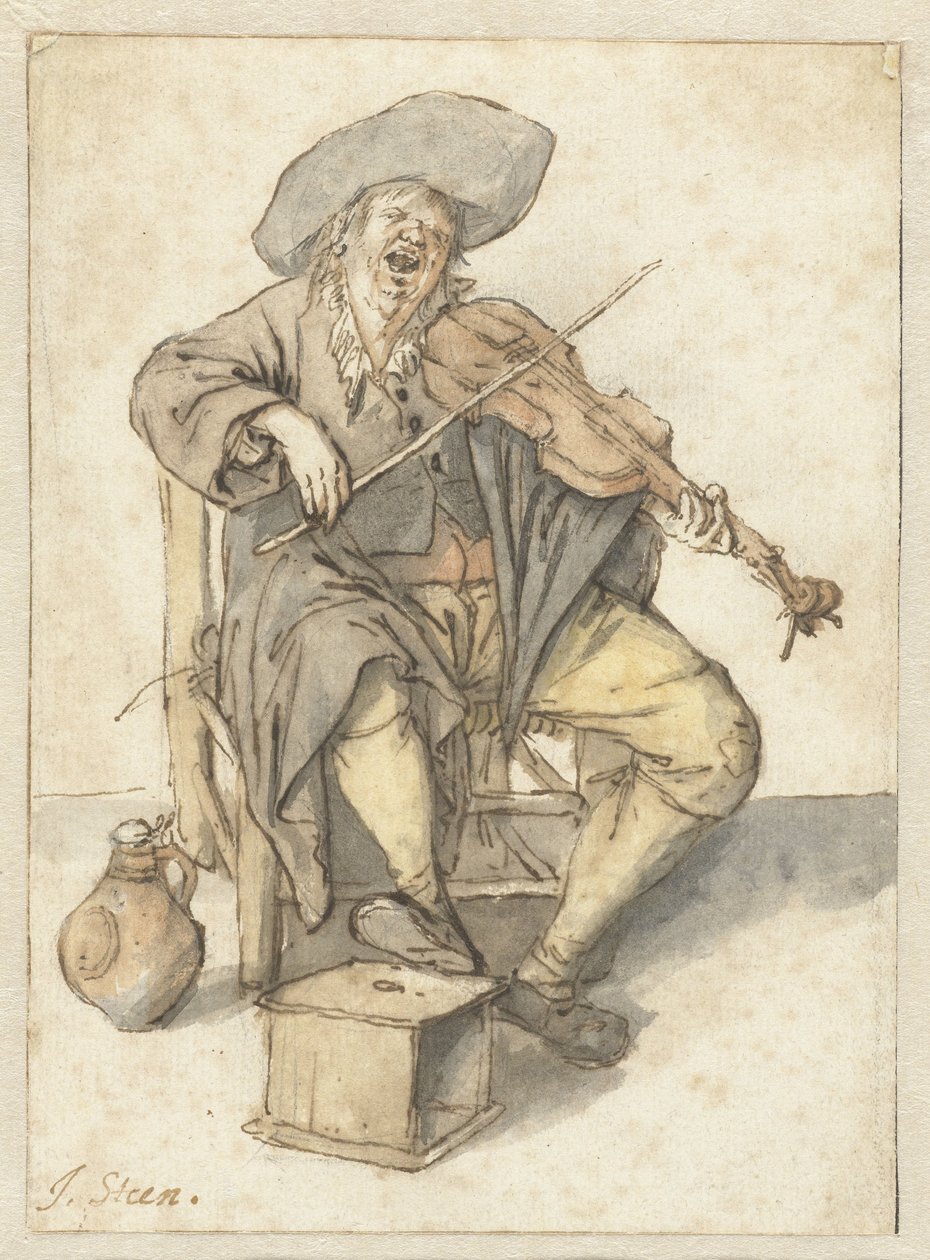 Zpívající houslista od Jan Havicksz. Steen