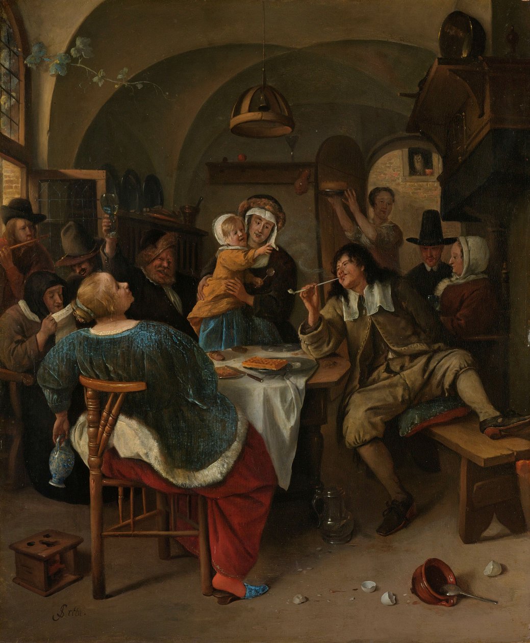 Rodinná scéna, 1660-79 od Jan Havickszoon Steen