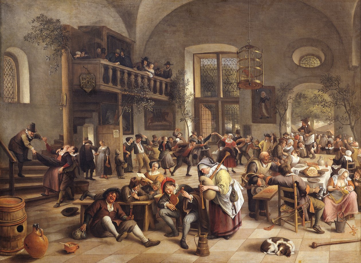 Hostina v hostinci od Jan Havickszoon Steen