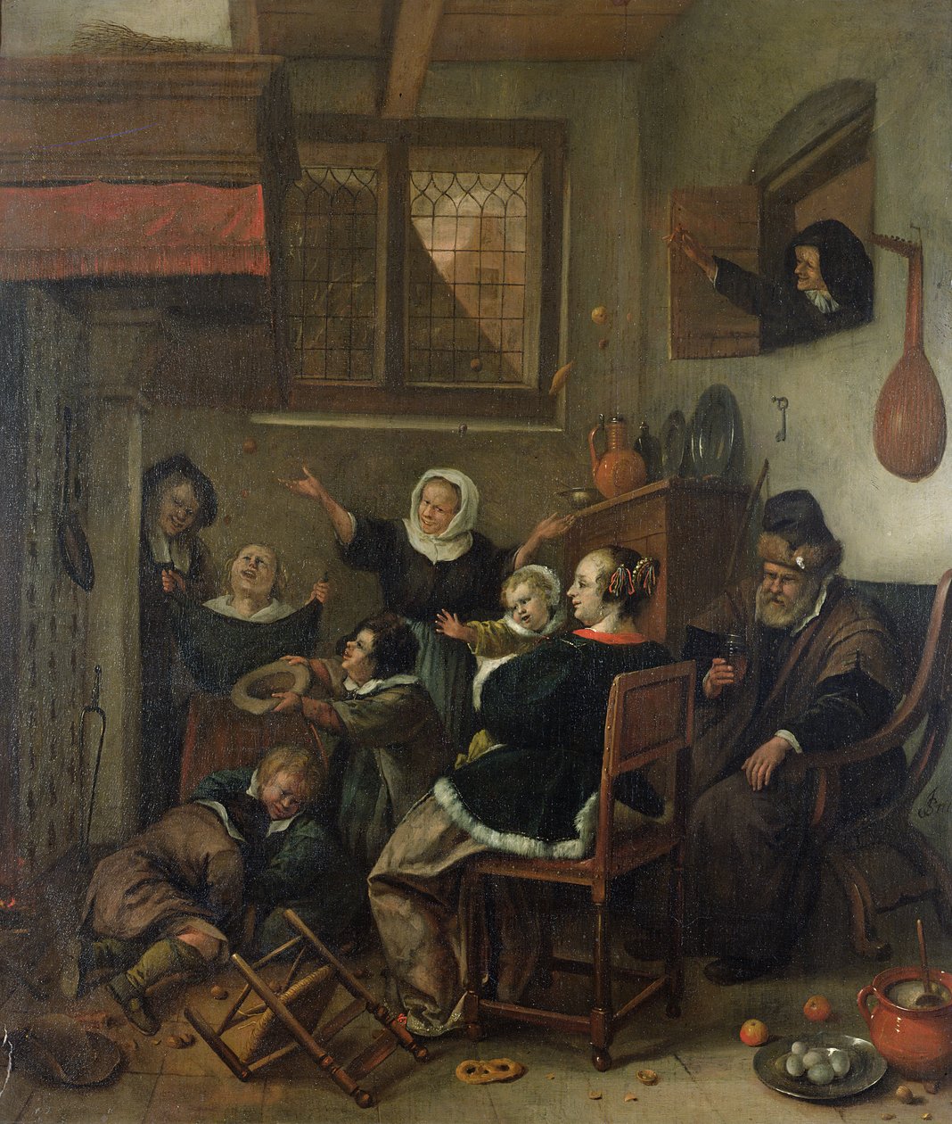 Vnitřní scéna, cca 1660-70 od Jan Havickszoon Steen