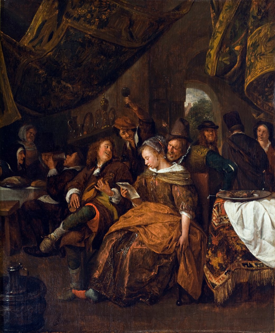 Merry Company, c.1667-69 (olej na dubovém panelu) od Jan Havickszoon Steen